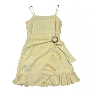 American Eagle Yellow Wrap Dress with Belt Accent